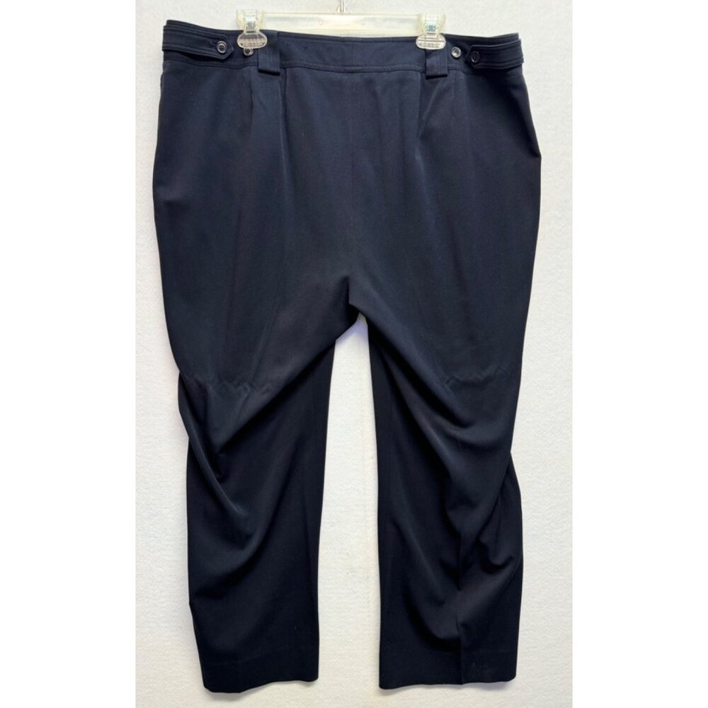 Lane Bryant Dress Casual Loose Fit Wide Stretch Leg Pants Navy Blue Size 4 - Picture 8 of 10